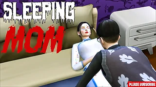 Korean girl inhibition sharing same room asian step-mom and step-son have sex